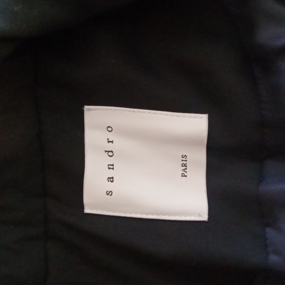 Sandro Blue Blazer with Contrast Trim Old Money Business Preppy Womens 40 - Picture 5 of 16